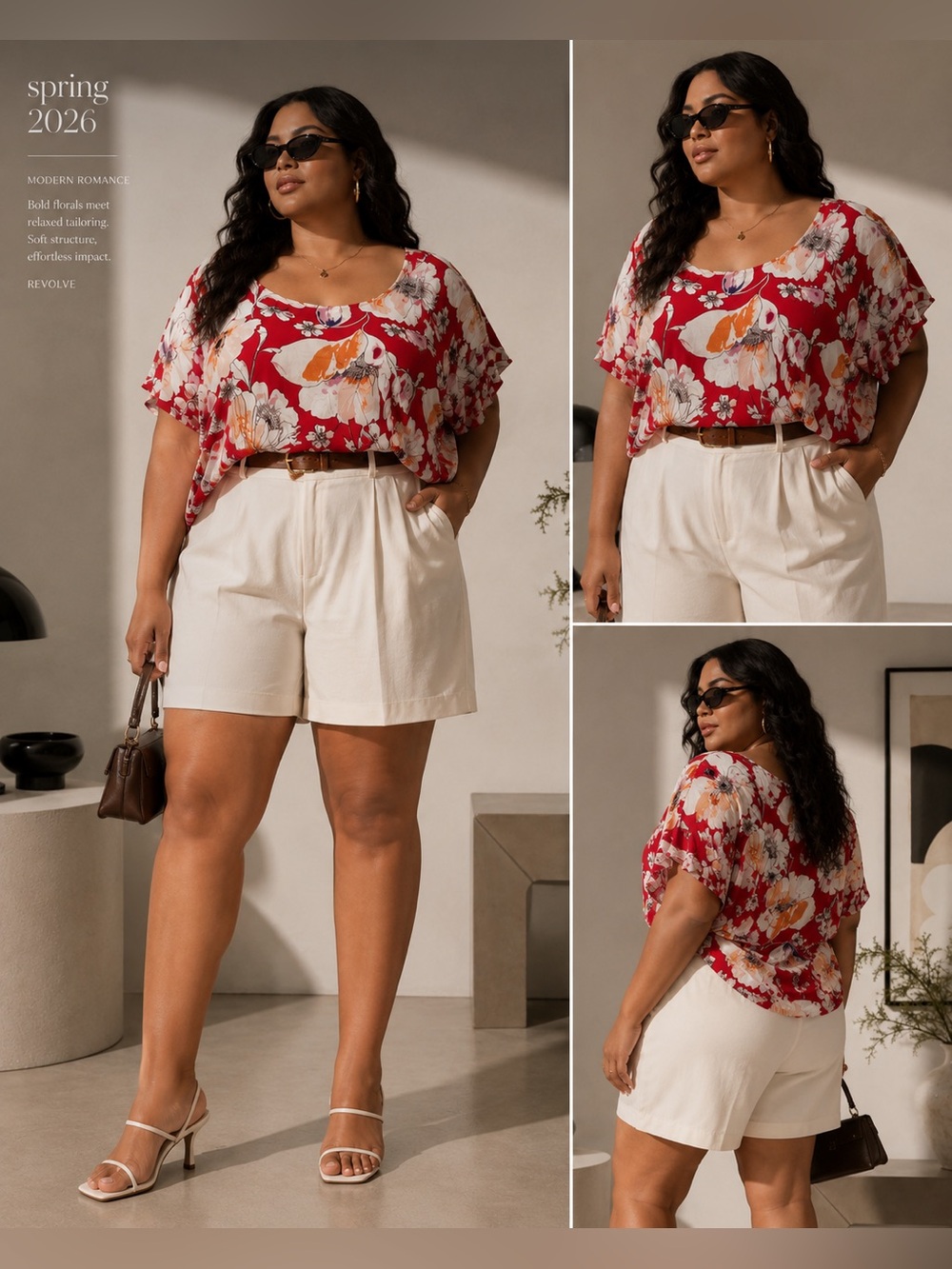 Anne Carson Coral Pink Floral Boho Tunic Top XL–XXL Flowy Resortwear
